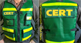 Green CERT Reflective Vest with pockets