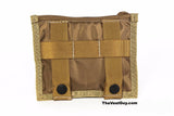 Small coyote tan MOLLE pocket with zipper and velcro
