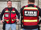Red reflective Metro Fire Photographer Vest