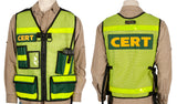 Yellow and Green CERT Vest with pockets reflective