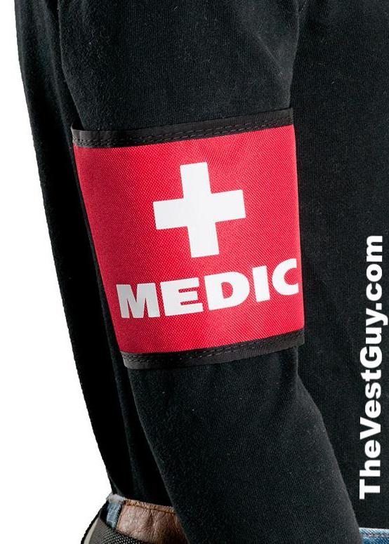 Red Medic Armband - Custom armbands by TheVestGuy.com