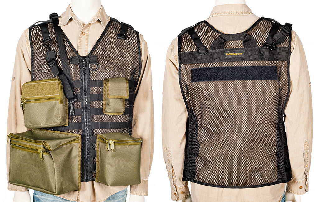Safari Lite Photo Vest - Custom mesh MOLLE module vest by The Vest Guy