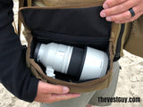Cargo pocket for mirrorless lens sony 100-400mm lens