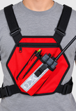 SINGLE VHF-UHF RADIO CHEST PACK WITH REFLECTIVE