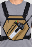 SINGLE VHF-UHF RADIO CHEST PACK WITH REFLECTIVE