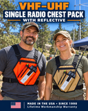 SINGLE VHF-UHF RADIO CHEST PACK WITH REFLECTIVE