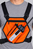 SINGLE VHF-UHF RADIO CHEST PACK WITH REFLECTIVE