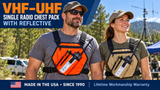 SINGLE VHF-UHF RADIO CHEST PACK WITH REFLECTIVE