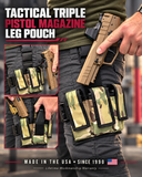 Tactical Triple Pistol Magazine Leg Pouch
