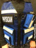 Custom Blue mesh reflective vest with name tags 