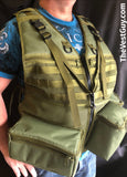 Olive mesh photo vest with camera strap, lens pockets by The Vest Guy