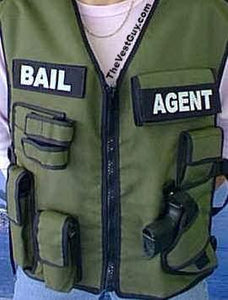 Bail Agent Vest - Custom Tactical Vest with pouches for handcuffs, gun, asp