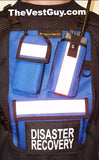 Blue radio chest pack with reflective