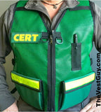 Custom mesh vest for CERT with pockets and reflective