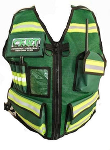 Green and Yellow CERT Vest with pockets