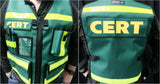 Green and Yellow CERT Vest with pockets and reflective