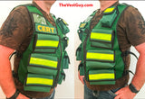 Green CERT vest with 7 pockets and reflective