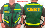 Green CERT vest with pockets and reflective