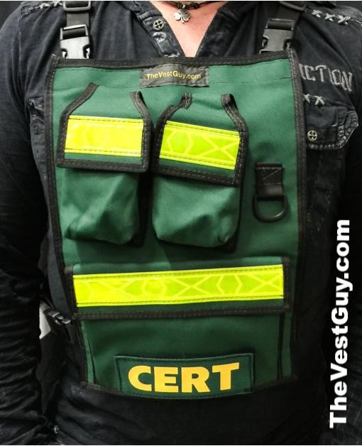 Green Radio Chest Pack with reflective