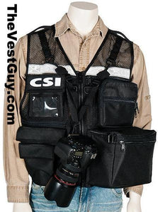 CSI Photo Vest with reflective, black mesh vest