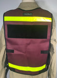 Burgundy Reflective Vest with name tags