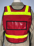 Red Pull Over Safety Vest with Yellow Reflective by The Vest Guy