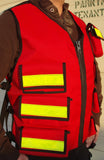 Red reflective vest with pockets