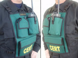 Green CERT radio pocket chestpack - Radio Pocket Chest Pouch