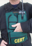 Green CERT radio pocket chestpack - Radio Pocket Chest Pouch