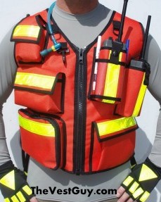 Reflective vest with radio pockets