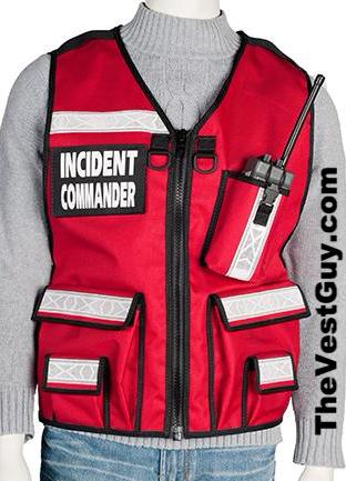 Red Incident Commander Vest with reflective