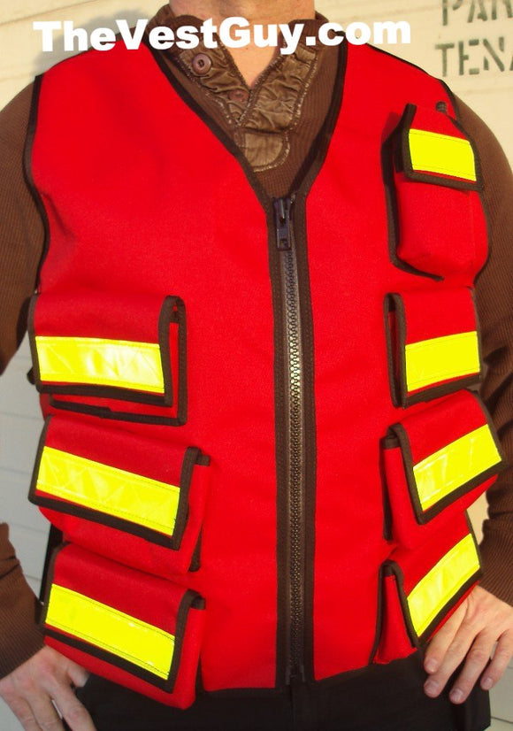 Red Medic Reflective Vest with pocket radio pouch